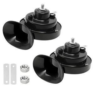 이딤엘 슈퍼 라우드 트레인 경적, 2PCS 12V 방수 내구성 차량 에어 전기 달팽이 장착 키트, 자동차 스피커 교체, 범용 트럭 오토바이 스쿠터 블랙