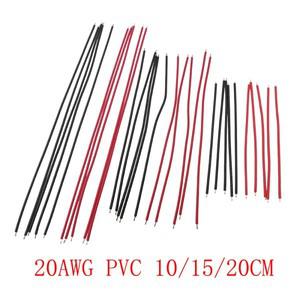 10피스 레드 블랙 20AWG 유연한 브레드보드 점퍼 와이어 케이블 PCB 솔더 1007 주석 도금 구리 PVC 절연 연