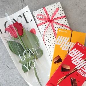 생화 한송이 장미 꽃다발 빼빼로데이 빼빼로 선물 세트 꽃배달 예약