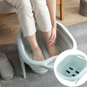 [셀러에이드]휴대용 마사지 족욕기통 임산부 힐링 접이식 발 마사지기