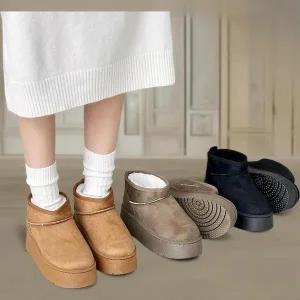 [하프클럽/]여성 겨울 스웨이드 키높이 부츠 퍼 안감 숏 부츠