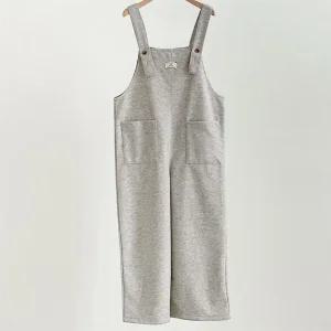 여성 와이드핏 투포켓 멜빵 점프수트 가을용