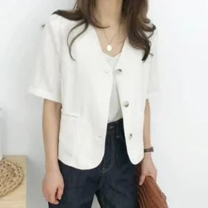 [아우트]데일리 노카라 디자인 린넨 자켓