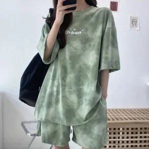 [아우트]나염 여름 세트 반팔 반바지 셋업