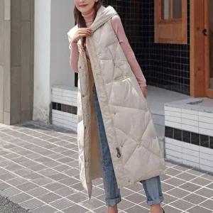 여성 겨울 슬림 롱패딩 조끼 1P 데일리 점퍼 아우터 (WE2EC2E)
