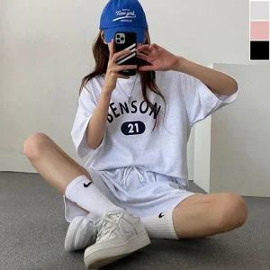 [아우트]반팔반바지셋업 반팔 세트 데일리 프린팅