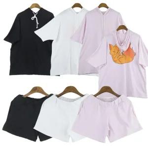 [아우트]트레이닝복 오버핏 반팔후드세트 DM-210590