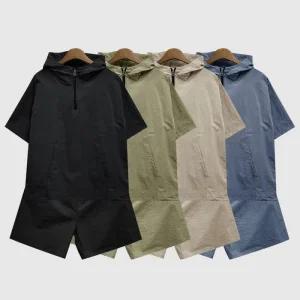 [아우트]반팔 아노락 후드 트레이닝복 세트