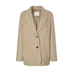 [셀러허브 패션]헤지스 여성s 캐시미어 블렌디드 핸드메이드 싱글 자켓 베이지 HSJA5D905I2