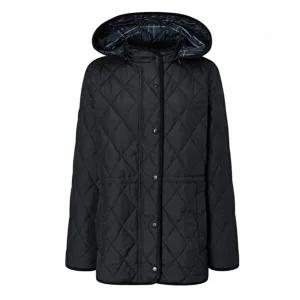 [셀러허브 패션]헤지스 여성s 롱 후드 퀼팅 점퍼 블랙 HSJU5DC92BK