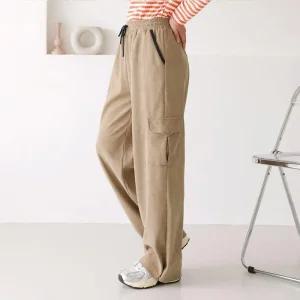 [라일리여성의류] Rly 마르텡 골덴 버튼 카고 와이드바지