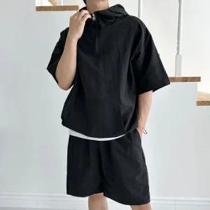 [아우트]후드 여름 반팔아노락 상하의세트 4색