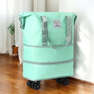 [콩심팥심]바퀴 캔버스백 숄더백 2단 캐리어 빅맥스 민트