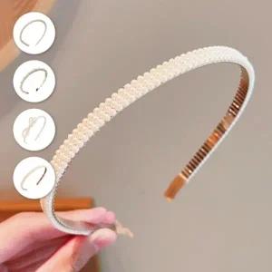 슬림한 진주 머리띠 헤어 집게 액세서리 얇은 머리띠