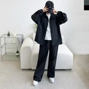 GQQ SF1033W 여자 오버핏 하프넥 집업 바람막이 나일론 자켓