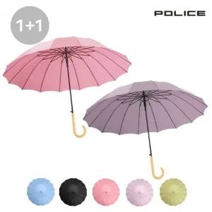 1+1 POLICE 파스텔 장우산 반자동 경량 자동우산 장마
