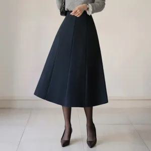 XXL까지) 기장선택) 메레넨 하이웨스트 플레어 스커트 겨울 하객룩 오피스룩 모임룩 격식룩 빅사이즈