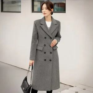 XXL까지) 파네티 더블버튼 롱 코트 겨울 하객룩 오피스룩 모임룩 격식룩 연말룩 빅사이즈