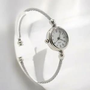 게더릭 와이어 뱅글 여성 손목시계 (실버/로마숫자)