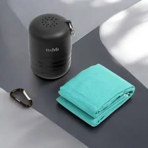 게더릭 스포츠 타월+에어홀 케이스세트 소 (블랙)