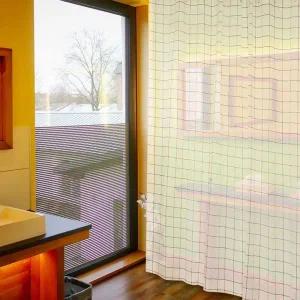 커튼 체크 욕실 욕조 샤워 가림막 대 화이트 방수