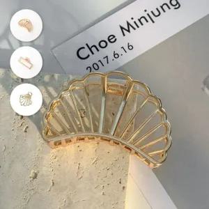 3종 메탈 빅사이즈 헤어 집게핀 단발머리 조개 헤어핀