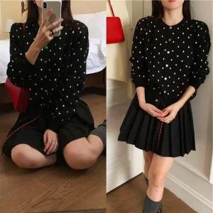 [아우트]땡땡이가디건 심플한 봄가을가디건 가디건