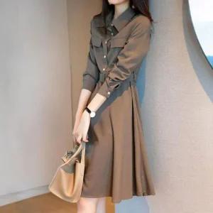 [아우트]간절기 겨울 데일리 원피스 카라 벨트 원피