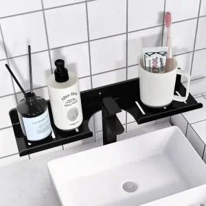 고품질 수전용 블랙 600mm_HC600_037 욕실정리대 화장실선반 (WE4B183)