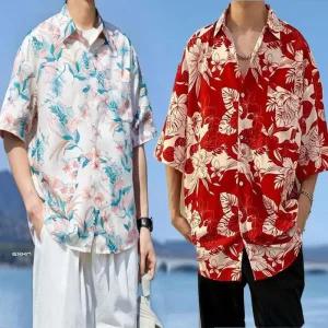 [아우트]야자수 남성꽃남방 꽃남방 바캉스셔츠 5
