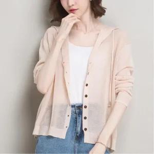 [아우트]비치가디건 시스루 니트 브이넥 여성가디건