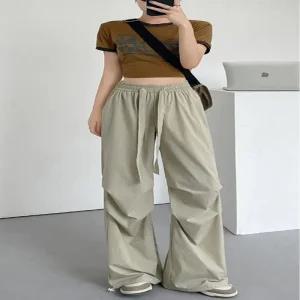 [아우트]여름 카고바지 와이드팬츠 스트링 바지