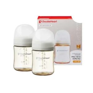 더블하트 젖병 트윈팩 출산 축하 선물 160ml 베이지