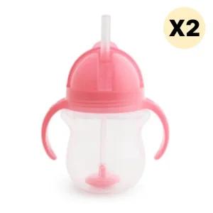 스엔코샵 유아식기 양손물컵 삘대컵 대용량추 핑크 2p