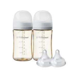 더블하트 분유 모유 젖병 240ml 젖꼭지 L 세트 그레이