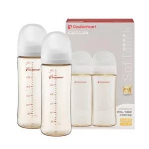 더블하트 아기 수유 젖병 330ml 트윈팩 노꼭지 화이트