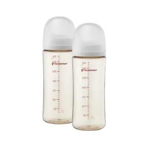 더블하트 아기 수유 젖병 330ml 트윈팩 노꼭지 그레이