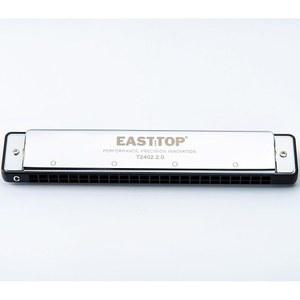 EAST TOP 트레몰로 하모니카 키 오브 C, 24홀 전문 마우스 오르간 T2402 성인, 전문가 및 학생용 2.0 (블랙 ABS)