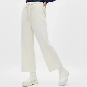 [샵앤]여성 밴딩 왕골덴 와이드 골지 트레이닝 팬츠 PIC-WPT-20883-아이보리