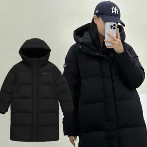 내셔널지오그래픽 키즈 남녀공용 주니어 학생 롱패딩 시그니쳐 카이만 롱 구스 헤비 다운점퍼 160