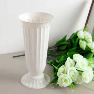 플라스틱 도자기 원형 화분 트로피 대 16x33cm 조화꽃 전용 인테리어 장식 소품 원예 용품 가드닝