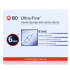 324900 비디 울트라파인2 인슐린 주사기 1박스 100개[31G 6mm 0.3ml]BD 펜니들 주사바늘  울트라파인
