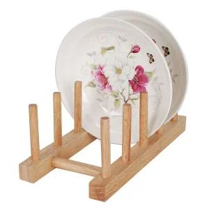 모던 주방정리소품 우드 원목접시꽂이 컵걸이 접시정리대 키친타올걸이 거치대 고무나무