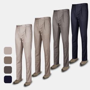 가을 남성 원턱 클래식 면바지 PT 중년 아빠옷