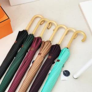 크로반 튼튼한 곡자 장우산 모던파스텔 우드그립 KR3