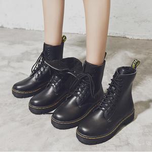 여성워커 앵클 삭스 첼시 앵글 부츠 워커 가죽 스웨이드 통굽 기모