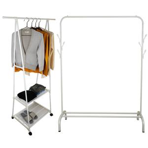 이동식 스텐드 행거 2단 헹거 옷걸이 수납 선반 심플 조립식 멀티
