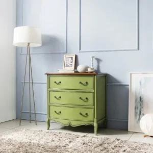 [퍼니프랑] 수입 유럽형 빈티지 엔틱가구 RG 21 올리브 그린 3단 수납 서랍장