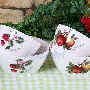 삼성도자기 과일무늬 공기 대접 4p/밥그릇 식기 찬기 그릇 국산