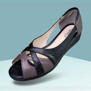 [마마슈] 엑스밴드 여성 플랫 구두 샌들 여름 국산 토오픈 웨지통굽